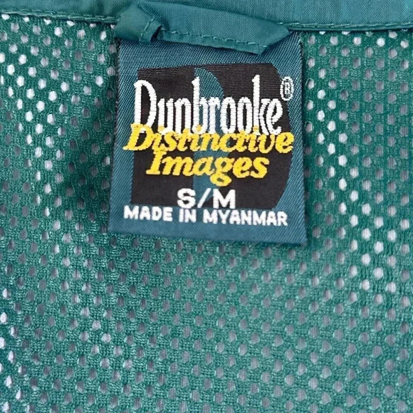 Vintage 90s Windbreaker Womens Medium Navy Packable Hood Cranberry Lightweight - Picture 16 of 16